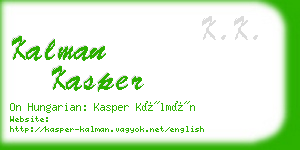 kalman kasper business card